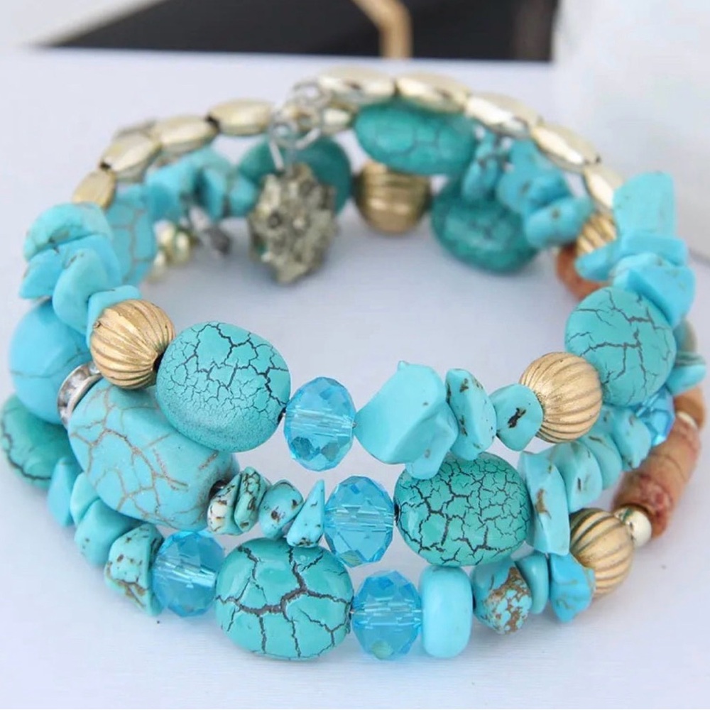 Turquoise crystal mix bracelet - Picture 6 of 6